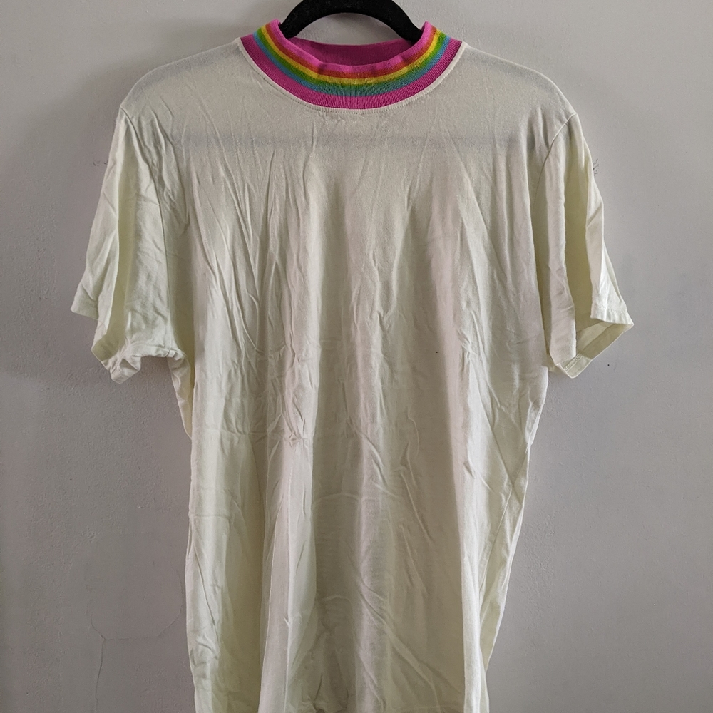 SOLD Big Bud Press Rainbow Collar Tee, size M